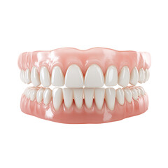 Obraz premium A set of perfect white and healthy teeth, Dental care concept. 