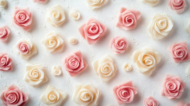 Marzipan roses on white