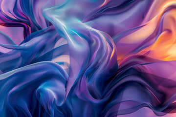 Obraz premium A purple and blue fabric with a wave pattern