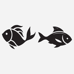 Fish silhouette vector image iollustration and artwork