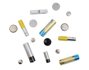 some types of batteries scattered