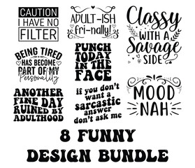Fototapeta premium Funny Quotes svg Design Bundle