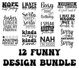 Funny Quotes svg Design Bundle
