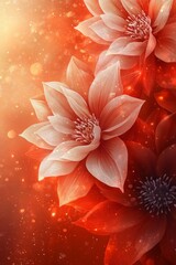 Fototapeta premium Red flowers creating a colorful background