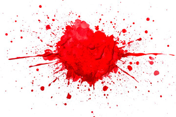Blood splatter is staining a white surface