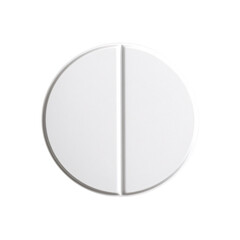 A single large round white medicine pill on an isolated background
