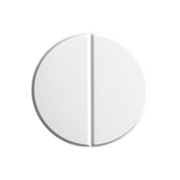 A single large round white medicine pill on an isolated background