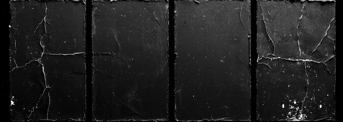 Naklejka premium Dramatic Black Grunge Textured Background with Cracked Wall Effect
