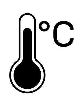 recommend clip art: thermometer icon temperature symbol, black and white vector illustration of a device that measures temperature with degree Celsius
