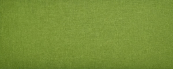 Obraz premium Natural green linen burlap fabric on light green background with copy space for text