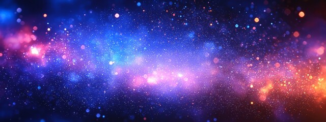 Naklejka premium Mesmerizing Cosmic Wonderland of Shimmering Celestial Lights and Ethereal Galactic Energy