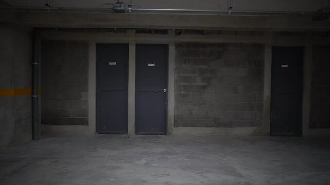 Entrada de &aacute;rea de servicio y emergencia en un edificio de departamentos 