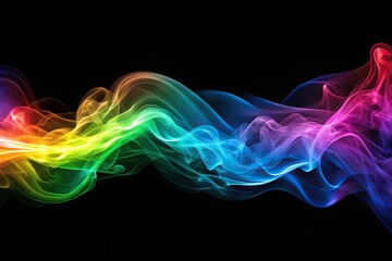 abstract colorful smoke waves with holographic effect, leading lines