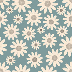 seamless delicate vector floral pattern of daisies