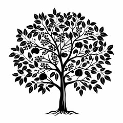 Obraz premium black-walnut-tree-silhouette