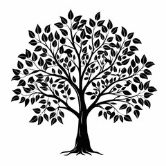 Obraz premium black-hickory-tree-silhouette