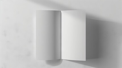 Blank A4 photorealistic landscape brochure mockup on light grey background, 3D illustration. --