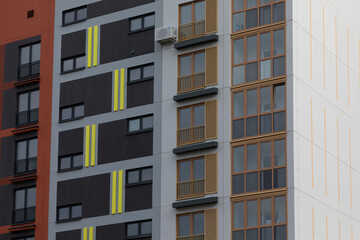 Residential high-rise buildings in a vibrant neighborhood featuring modern architecture and diverse rental options on a sunny day