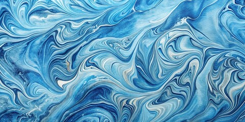 Obraz premium Abstract fluid art background in light blue with denim gradient, fisheye effect