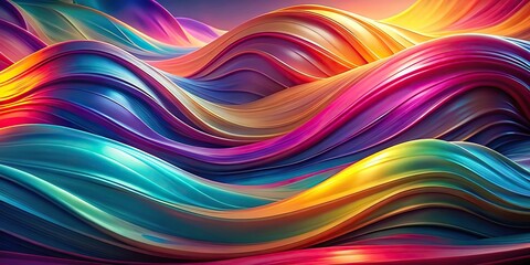 Abstract fluid gradient wavy colorful dynamic ethereal background wallpaper with depth of field