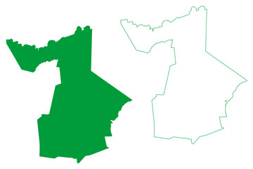 Capim Grosso municipality (Bahia state, Municipalities of Brazil, Federative Republic of Brazil) map vector illustration, scribble sketch Capim Grosso map