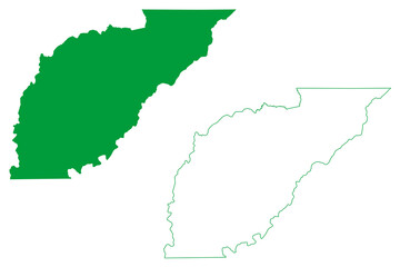 Carauari municipality (Amazonas state, Municipalities of Brazil, Federative Republic of Brazil) map vector illustration, scribble sketch Carauari map