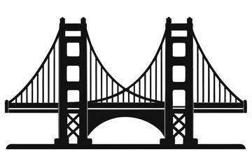 Golden gate bridge silhouette. bridge vector silhouette illustration	