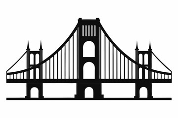 Golden gate bridge silhouette. bridge vector silhouette illustration	