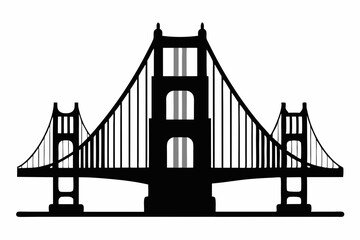 Golden gate bridge silhouette. bridge vector silhouette illustration	