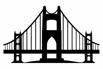 Golden gate bridge silhouette. bridge vector silhouette illustration	