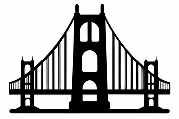 Golden gate bridge silhouette. bridge vector silhouette illustration	
