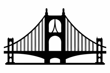 Golden gate bridge silhouette. bridge vector silhouette illustration	