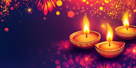 Festive Diwali poster with a bold, vibrant design and space for text.