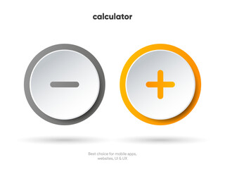 Fototapeta premium Calculator icon vector on white background. Savings, finances sign. Economy calculate. Four operations, multiplication, addition, subtraction, dividing, division. For UI, UX, website, mobile app.
