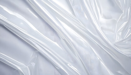 Obraz premium White transparent plastic film wrap texture background