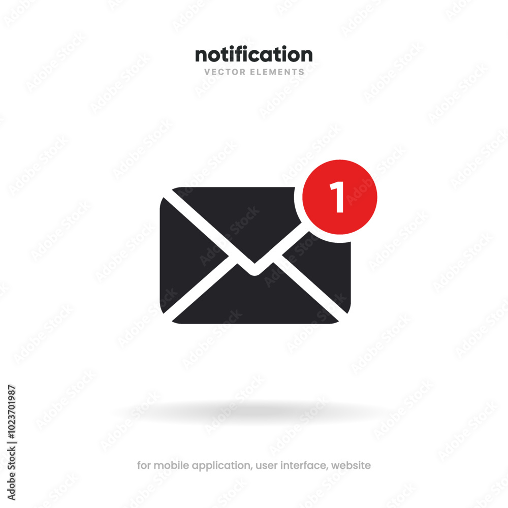 Aufkleber new message notification concept on realistic smartphone mockup. new email pop up. incoming, open me