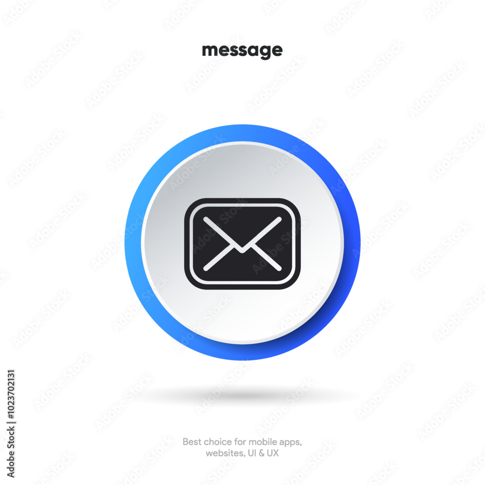 Aufkleber new message notification concept on realistic smartphone mockup. new email pop up. incoming, open me
