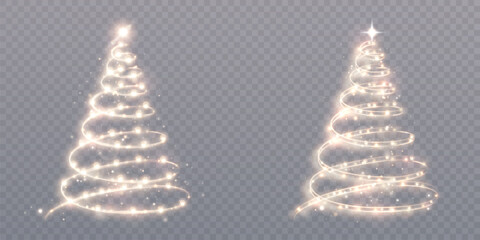 Bright magical Christmas tree for Christmas and New Year design and illustrations. EPS10