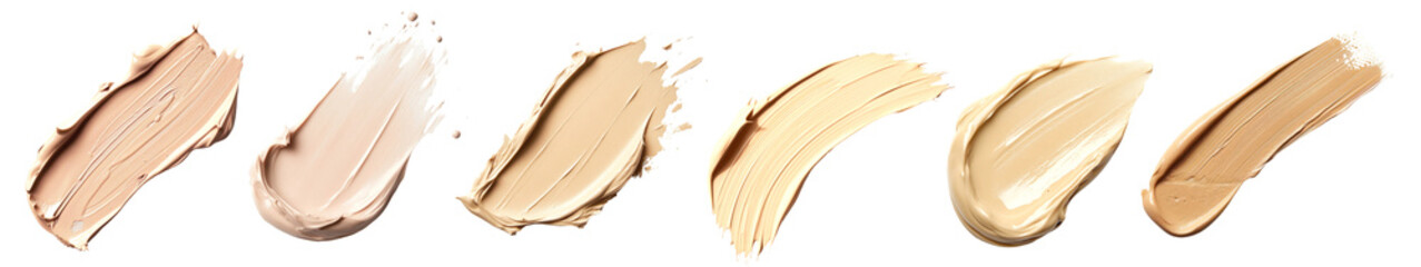 skin foundation brush stroke png cut out element set