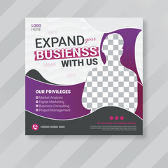 Corporate Business Expansion Social Media Post Design
