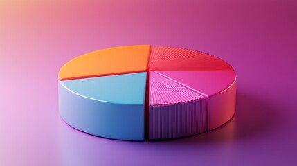 Fototapeta premium Colorful Pie Chart on Vibrant Background