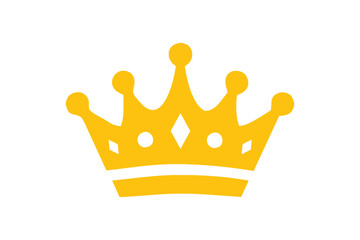 Golden Crown Icon - Royalty Symbol Vector Illustration, Adobe Illustrator Artwork