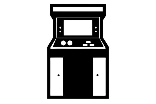 recommend clip art: Arcade machine | vector silhouette illustration on white background
