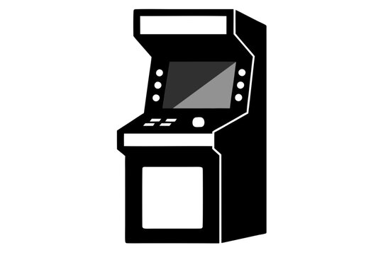 recommend clip art: Arcade machine | vector silhouette illustration on white background