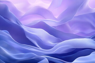 3D render, abstract background with blue waves and a purple sky  Soft texture of fabric, smooth gradient, simple shapes, elegant curves Generative AI