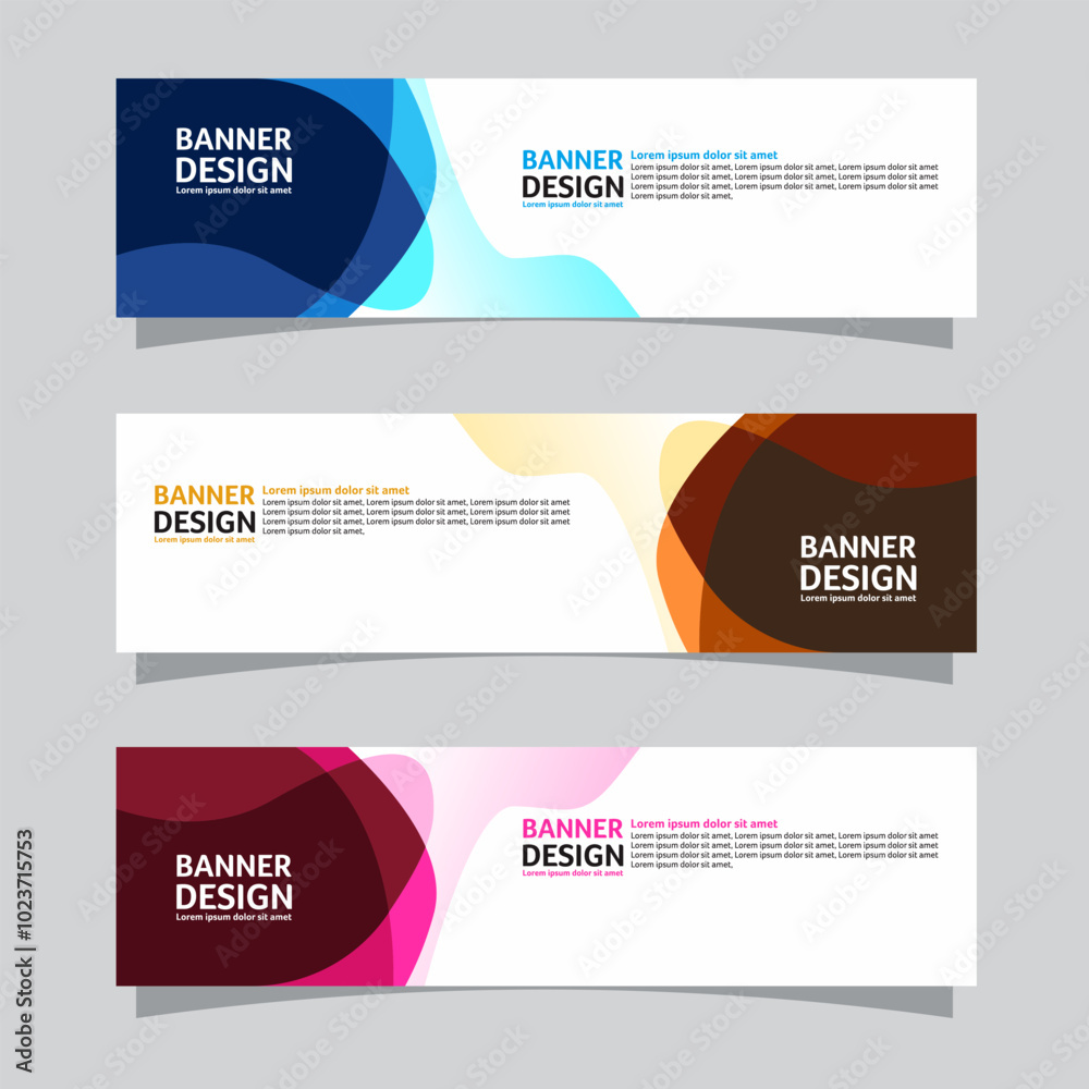 Canvas Prints vector set of landscape banner background design concept. colorful background business layout templa