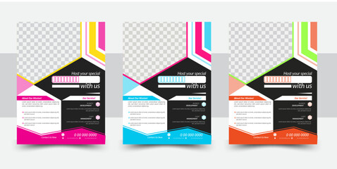 Simple flyer template design with the colorful poster.