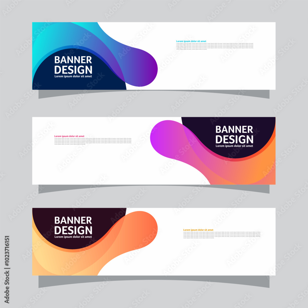 Canvas Prints vector set of landscape banner background design concept. colorful background business layout templa