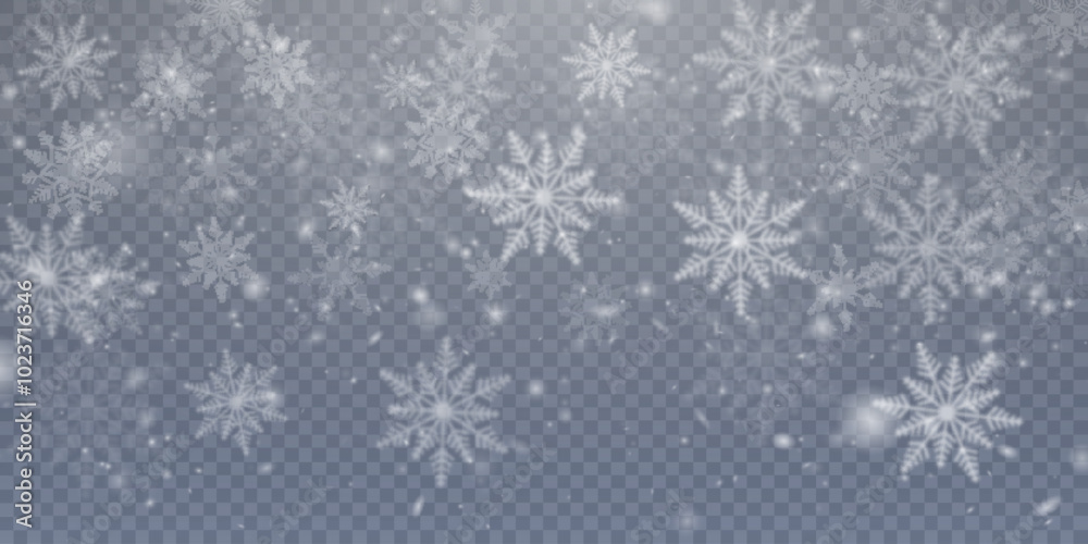 Aufkleber winter cold blizzard effect with snow. vector texture cold winter wind with snowflakes on transparen