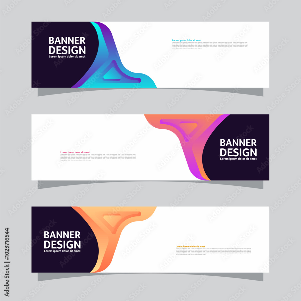 Canvas Prints vector set of landscape banner background design concept. colorful background business layout templa